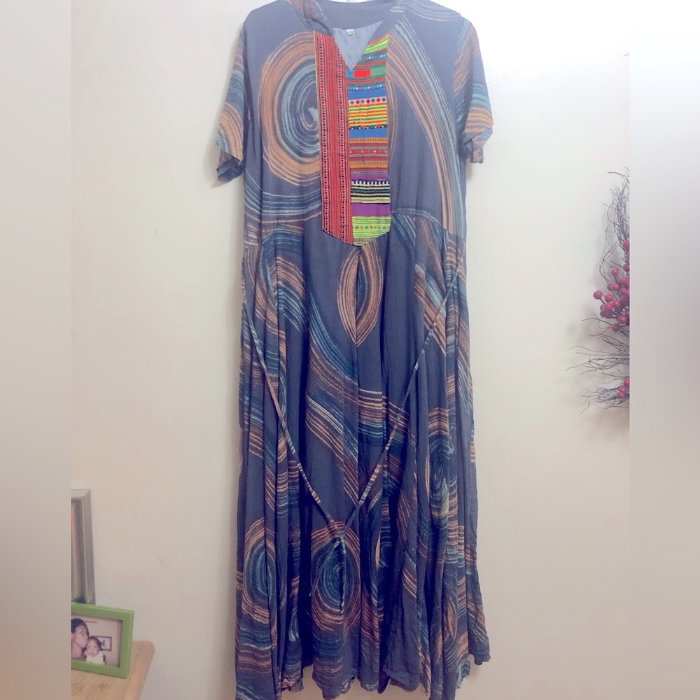 Handmade printed Tibetan dress
